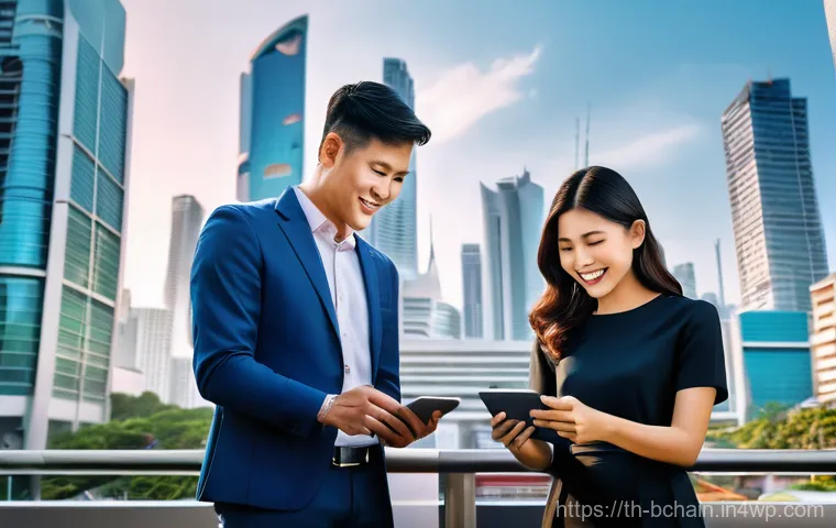 블록체인 기술의 응용 분야 분석 - **Prompt:** A dynamic and brightly lit image illustrating the future of digital finance in Thailand....