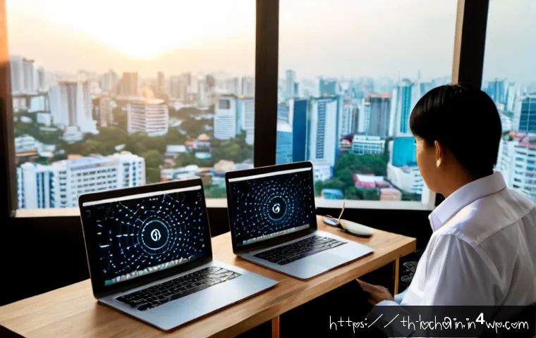 블록체인 개발 전략의 기초 - Photorealistic Bangkok technology workspace, Thai software developer planning a blockchain project w...